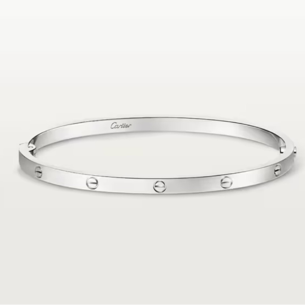 Cartier Love Bracelet 18k White Gold Bracelet Size 17 Box receipt & certificate